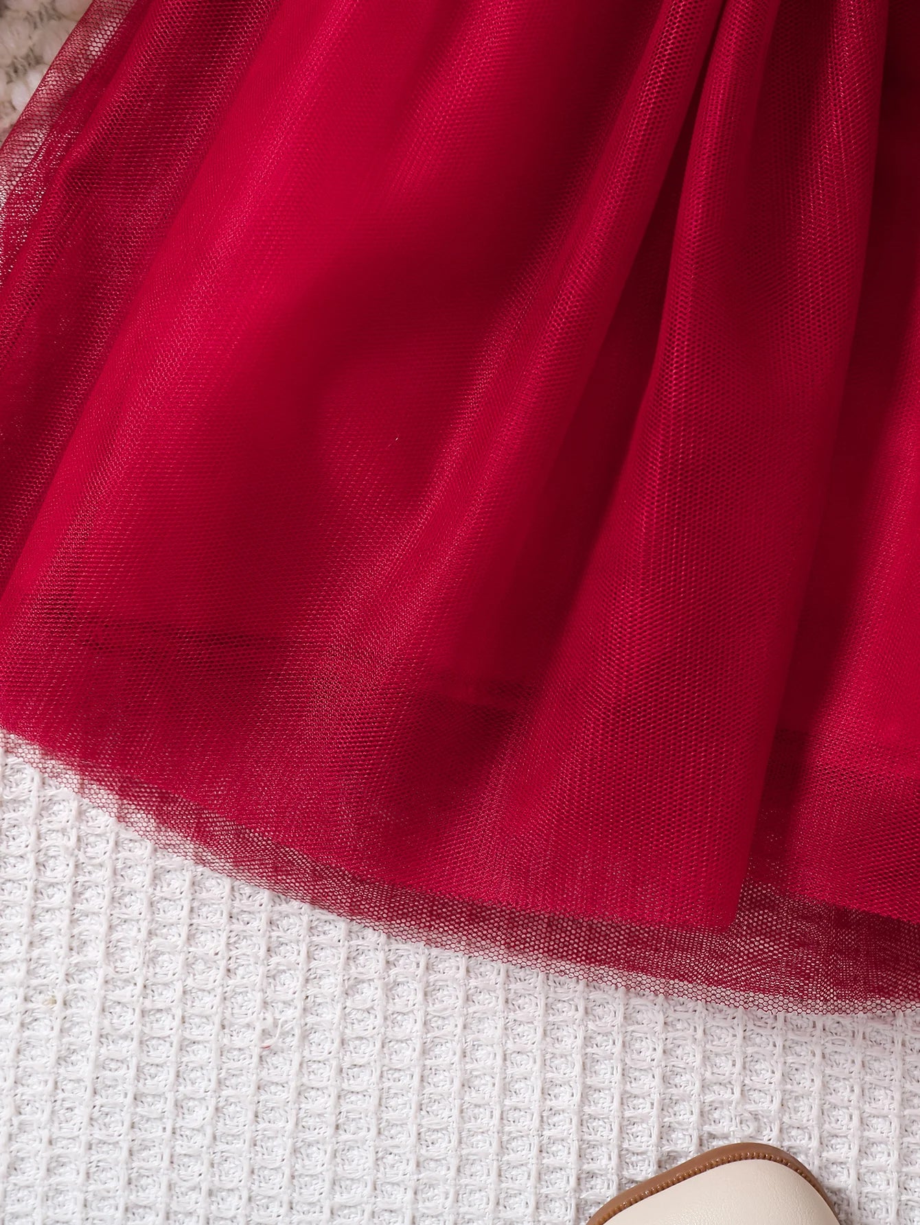 Toddler Girl Party Dress Autumn Winter  Years Children Christmas And New Year Princess Dress Red Velvet Gown Stars Mesh Dress