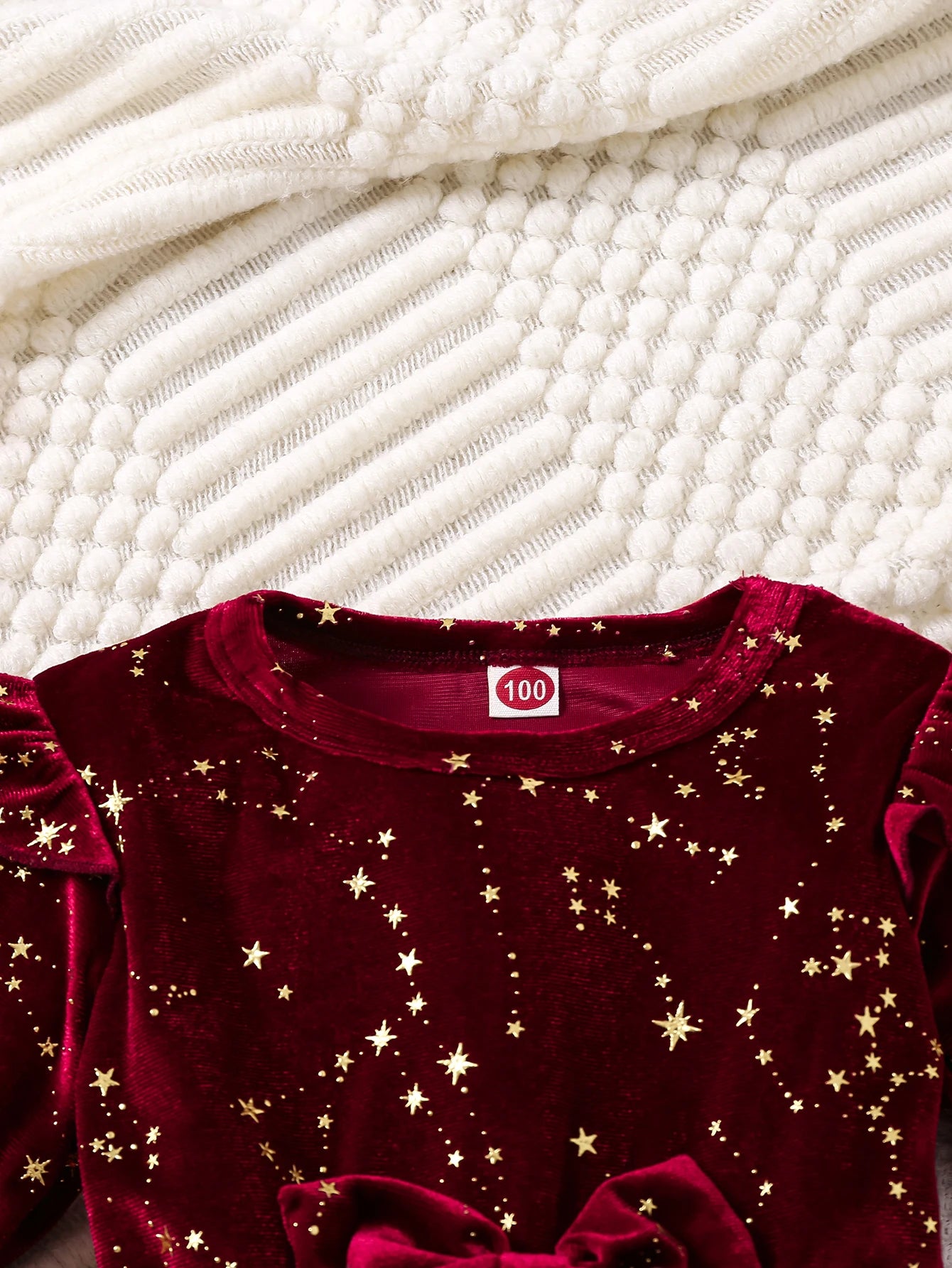 Toddler Girl Party Dress Autumn Winter  Years Children Christmas And New Year Princess Dress Red Velvet Gown Stars Mesh Dress