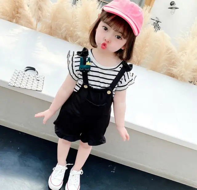 BibiCola Summer Girl Clothes Set Children Fashion Tops+Shorts 2PCS Tracksuit For Girls Kids Birthdys Clothing Suit Outfits