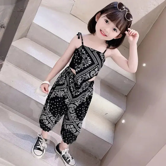 Girls Clothes Set Summer Suspender Vest + Trousers Pants 2 PCS Children Clothing for Girl Teen Kids Girls Clothes