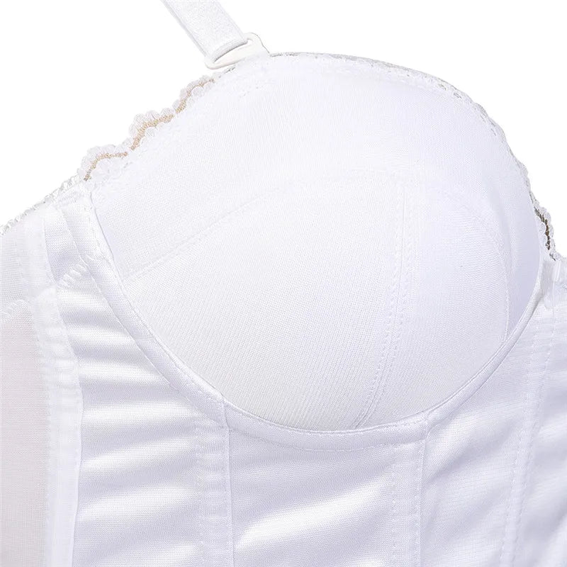 Sexy Straps Halter Overbust Corset Lingerie Top Wedding Black/White Cotton with Cup Body shaper Hot Corset Bustier Underwear