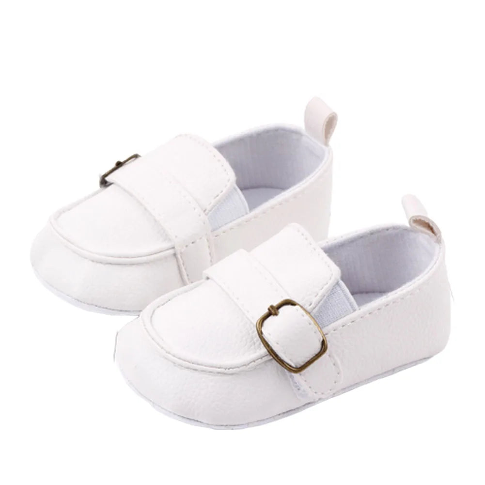 Baby First Walker 1Pair Baby Girl Boy Infant Cute Fashion Solid Shoes Peas Shoes PU Leather Baby Shoes Soft Bottom Toddler