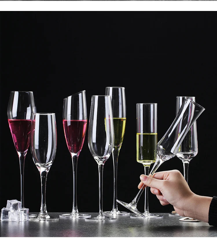 Crystal Goblet Champagne Glass Cup Creative Red Wine Sparkling Sweet Wine Glass Wedding Party Bar Home Drink Glass