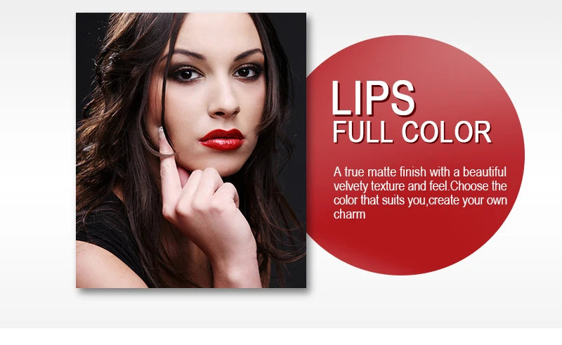 Lipstick Matte Waterproof Velvet Pigment Nude Rouge Waterproof Long Lasting Lip Profissional Cosmetics Beauty