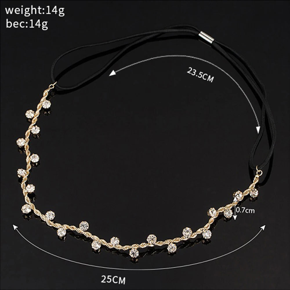 Women Hair Accessories Crystal Chain Charms Head Bands Women Jewelry Wedding Bridal Hair Jewelry H008