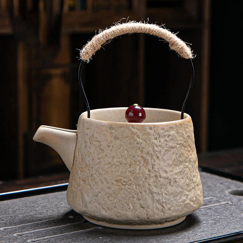 400ml Retro Japanese Kungfu Teapot Ceramic Tea Set Yixing Teapot Clay Puer Tea Pot and Cup Set Teeware Teware Water Kettle Pots