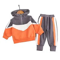 Children's Sweater Sports Sets Boys Stand-Up Collar Letter Suit Spring Autumn New Kids Loose Fashion Casual 2 Piece 4-14Y