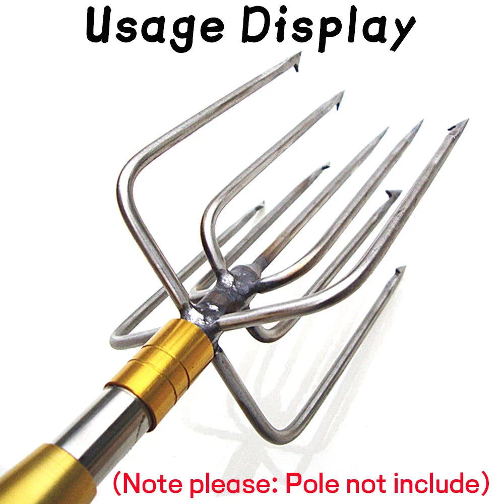 1 piece stainless steel 9 prongs 8mm thread fishing spear head for winter fishing Pike Eel