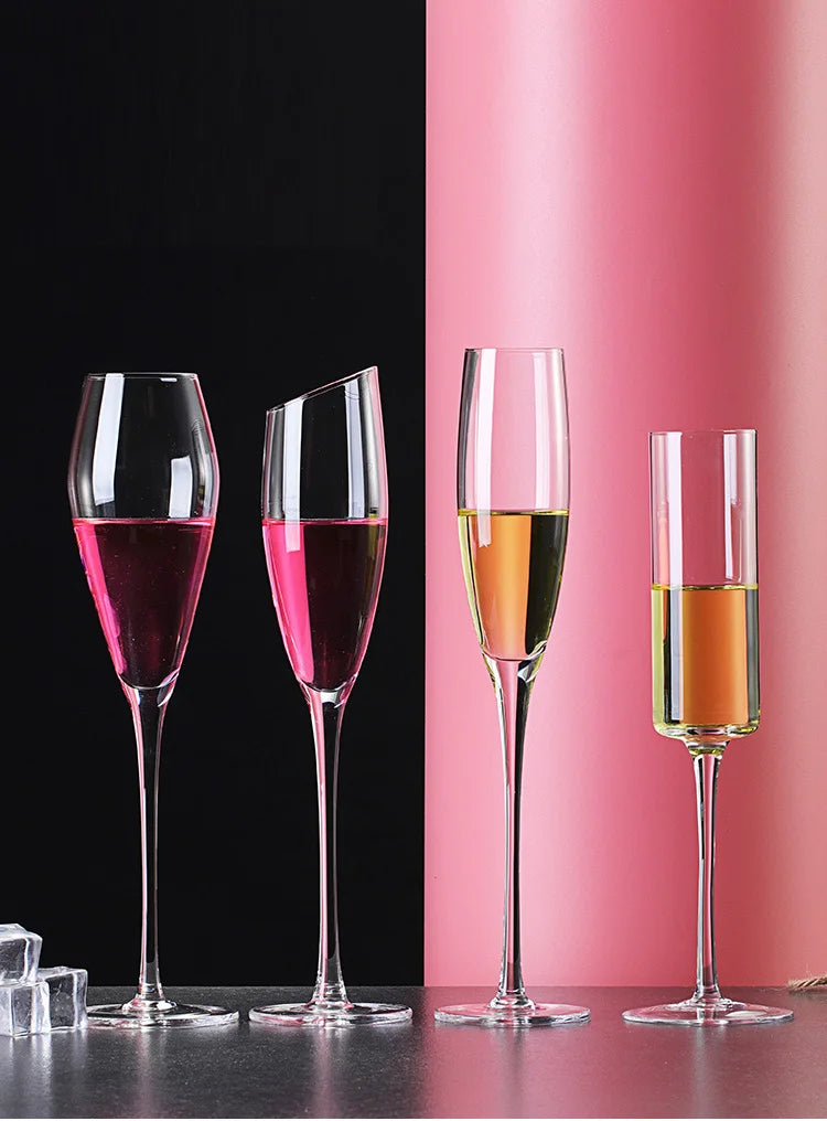 Crystal Goblet Champagne Glass Cup Creative Red Wine Sparkling Sweet Wine Glass Wedding Party Bar Home Drink Glass