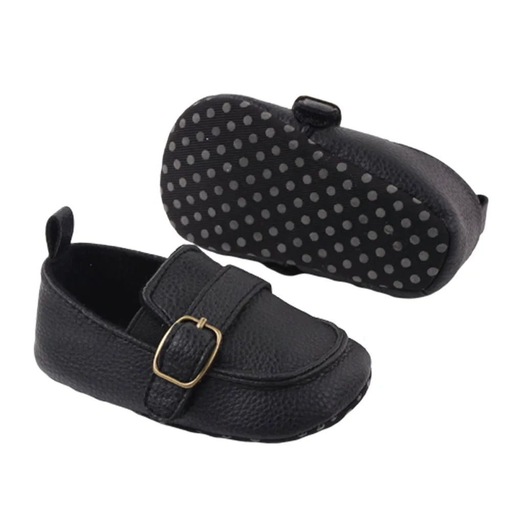 Baby First Walker 1Pair Baby Girl Boy Infant Cute Fashion Solid Shoes Peas Shoes PU Leather Baby Shoes Soft Bottom Toddler