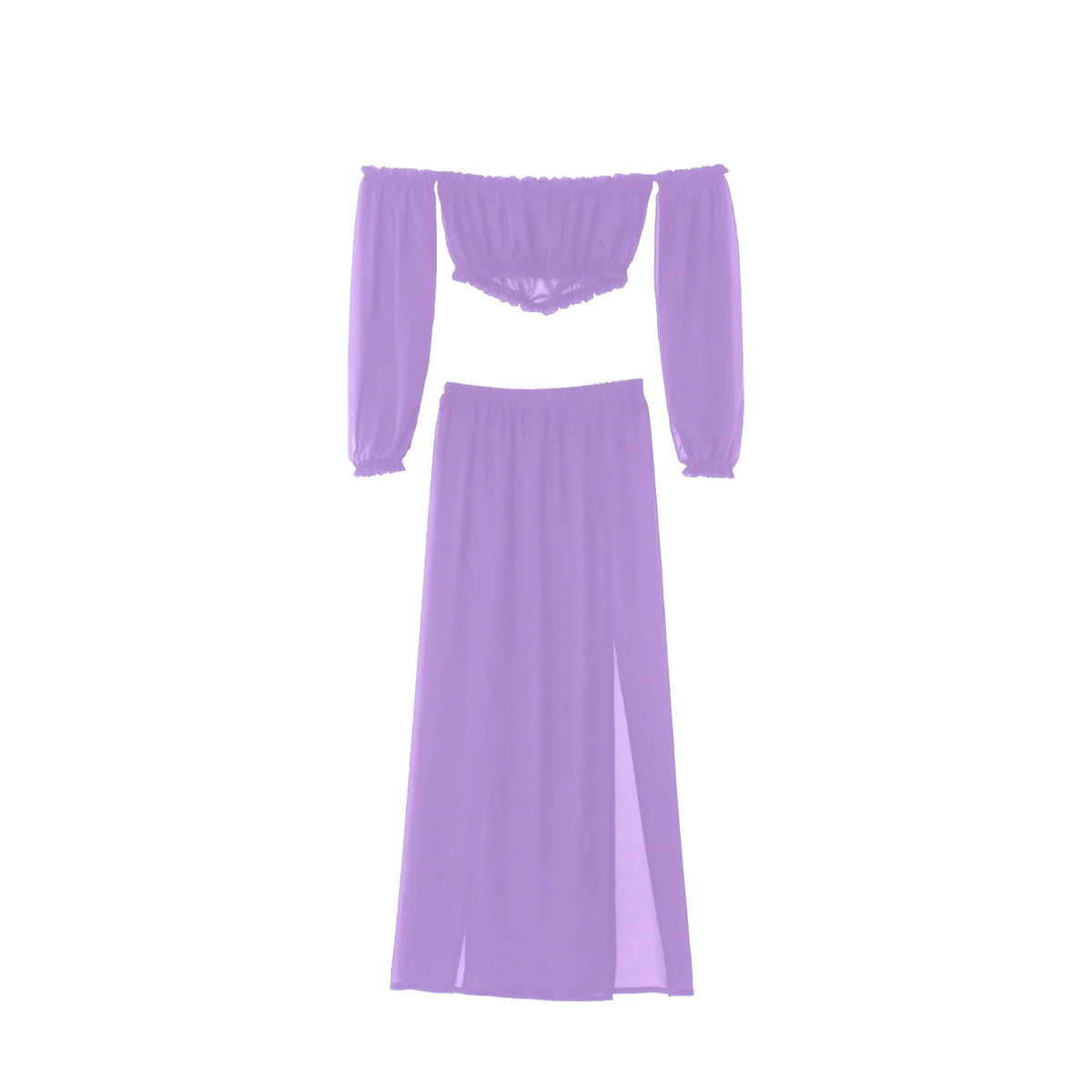 NEW Women Beach 2pcs Bikini Cover-Ups Swimsuit Off Shoulder Top+High Waist Dresss Sexy Ladies Swimming Cover Up Bathing Suit