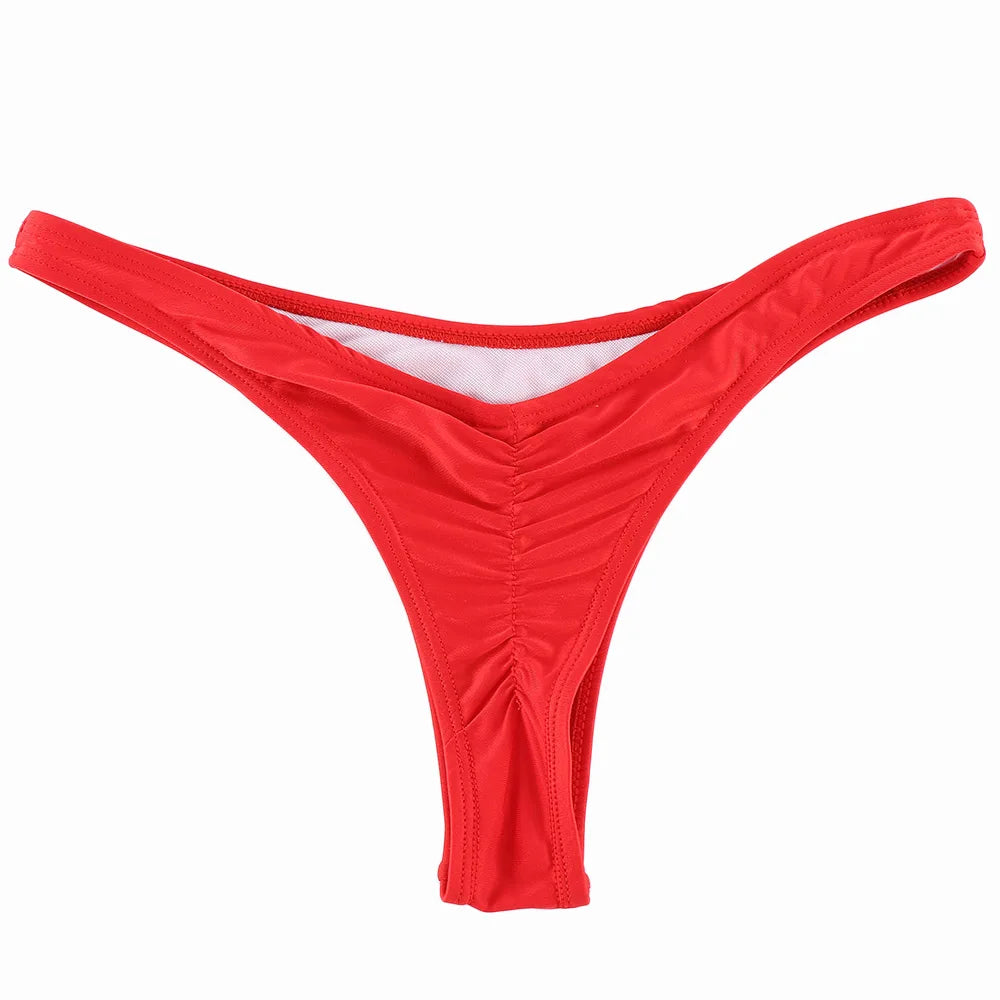Classic Cut Short Bottoms Biquini Swim Ladies Swimsuit Women Briefs Bikini Bottom Side Ties Brazilian Thong Swimsuit