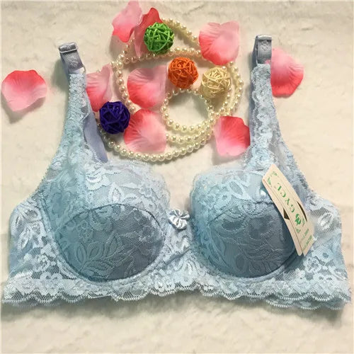 Top Women Underwear Sexy Push Up Bras 3/4 Cup Padded Lace Sheer Bra Cup B ONLY Women Bra