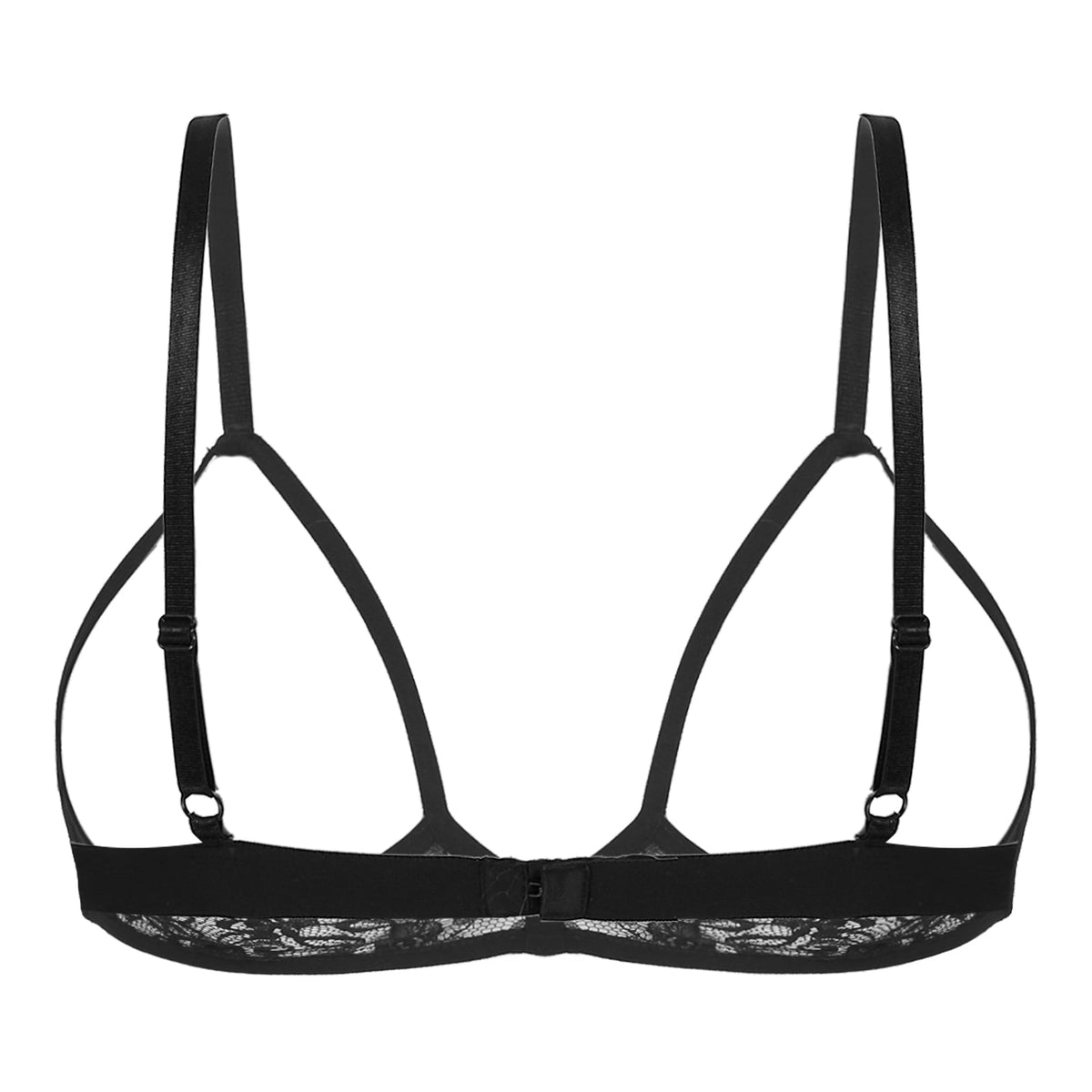 Women's Sexy Lingerie Bra Tops Sheer Floral Lace Hollow Out Wireless Bra Erotic Open Nipple Breast Unlined Bralette Underwear
