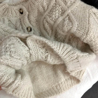 New Winter Korean Style Solid Color Baby Kids Knitted Sweaters Loose Round Neck Children Cardigan Sweater Coats