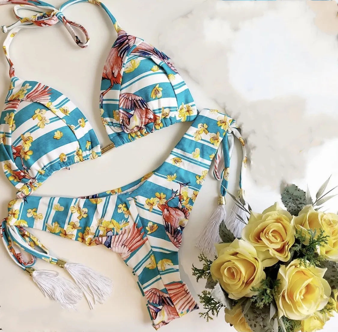 2022 Bikini Set Women Swimwear Push Up Swimsuit Bottom Print Brazilian Biquini Bathing Suit Swim Wear Beach