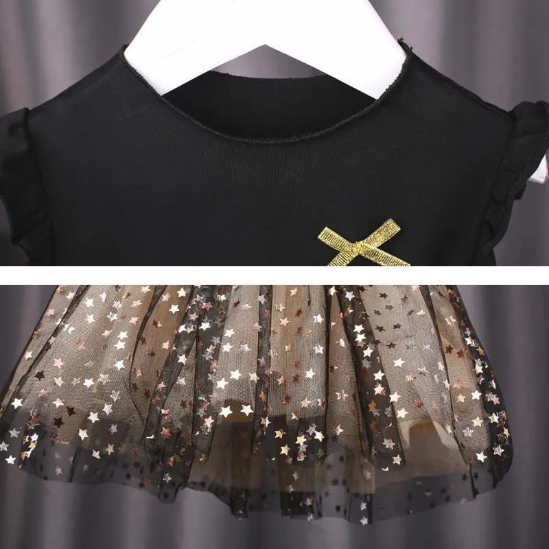 new baby dress spring and summer new Korean girl cotton tutu skirt star net gauze princess dress