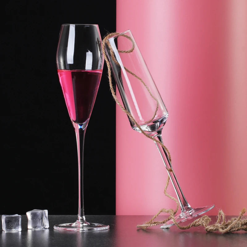 Crystal Goblet Champagne Glass Cup Creative Red Wine Sparkling Sweet Wine Glass Wedding Party Bar Home Drink Glass