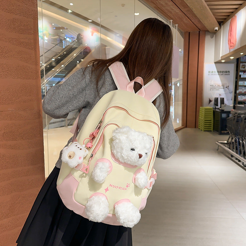 Cute Bear Schoolbag Junior High School College Backpack