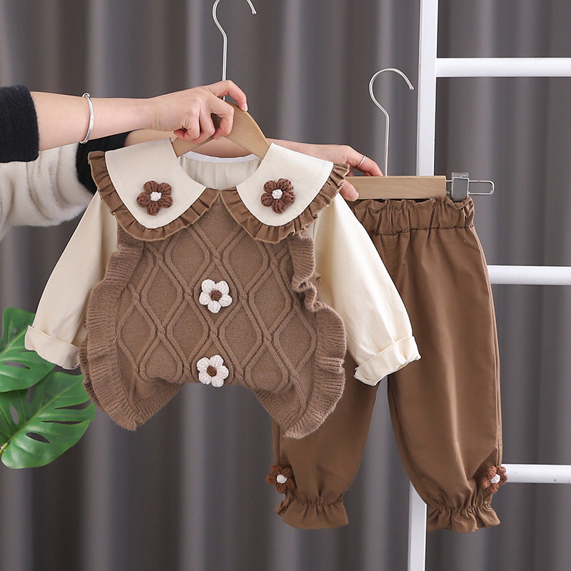 Girls' Outfit Set for Spring and Autumn 2026, New Stylish Trendy Girl Baby Internet Celebrity Autumn Style Children's Clothing Spring Outfit