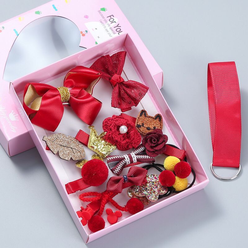 lovely Princess Kids Hair Clips 18pcs/set with gift box packaging