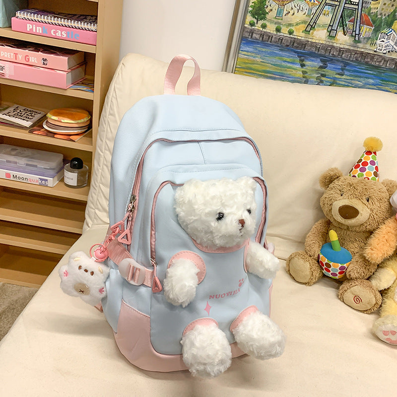 Cute Bear Schoolbag Junior High School College Backpack