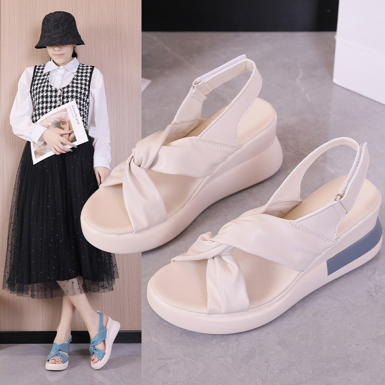 Women's Cross-strap Platform Casual Wedge Sandals