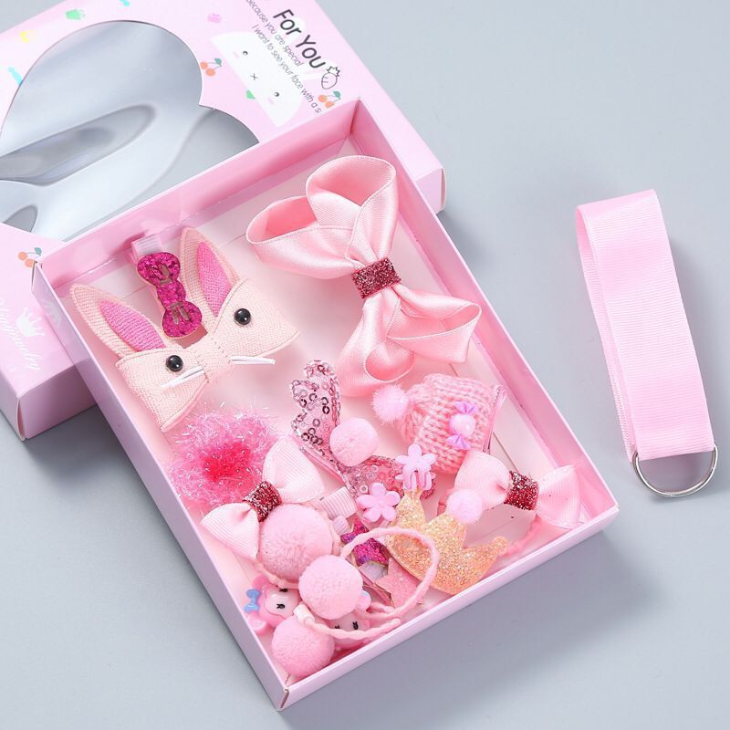 lovely Princess Kids Hair Clips 18pcs/set with gift box packaging