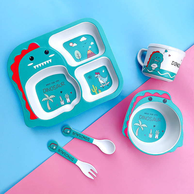 Baby feeding bowl with Bamboo Fiber spoon and Bamboo Fiber straw