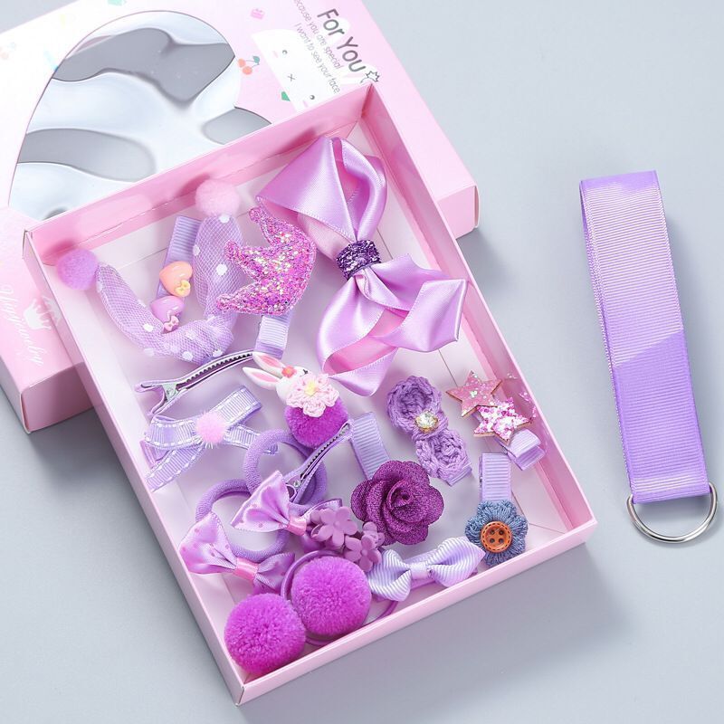 lovely Princess Kids Hair Clips 18pcs/set with gift box packaging