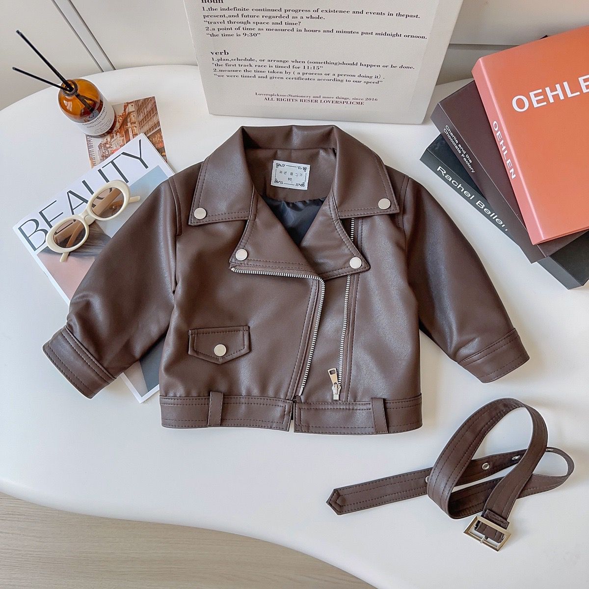 Girls' Leather Jackets 2025 Spring & Fall New Fashion Jackets Baby Girl's Fashionable Tops Cross-Border Dropshipping