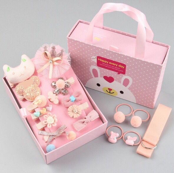 lovely Princess Kids Hair Clips 18pcs/set with gift box packaging