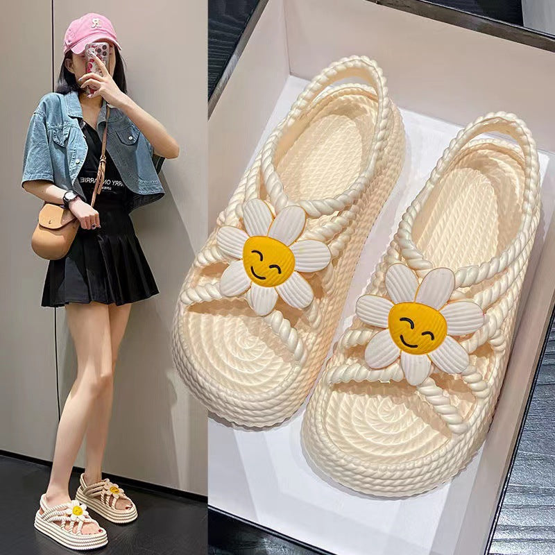Super Soft And Cute Flower All-matching And Lightweight Non-slip Sandals