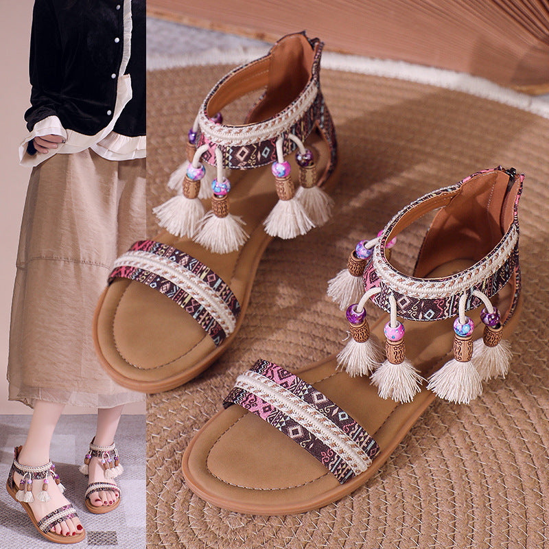 Bohemian flat sandals for women