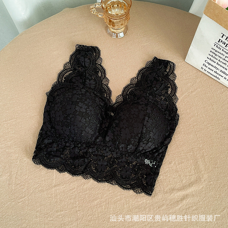 Lace Sexy Bras For Women Tube Top Gathering Bra