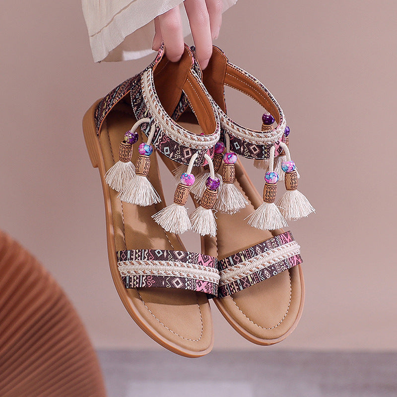Bohemian flat sandals for women