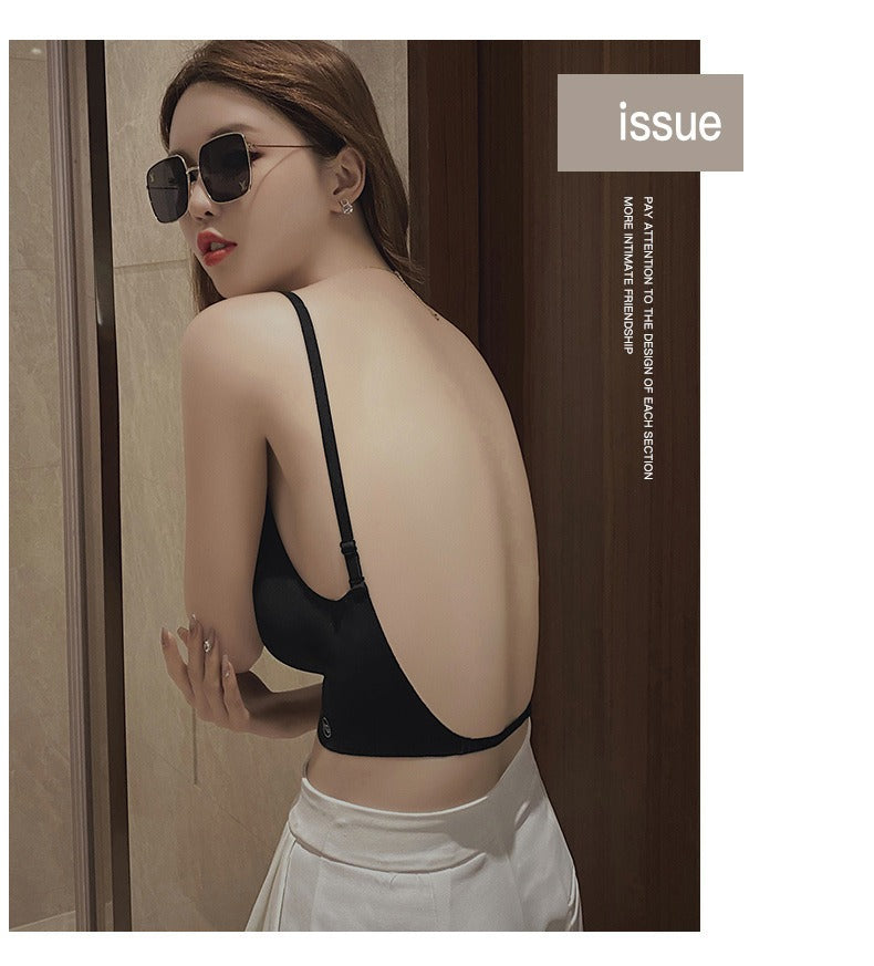 U-shaped beautiful back underwear for women with small chest gathered