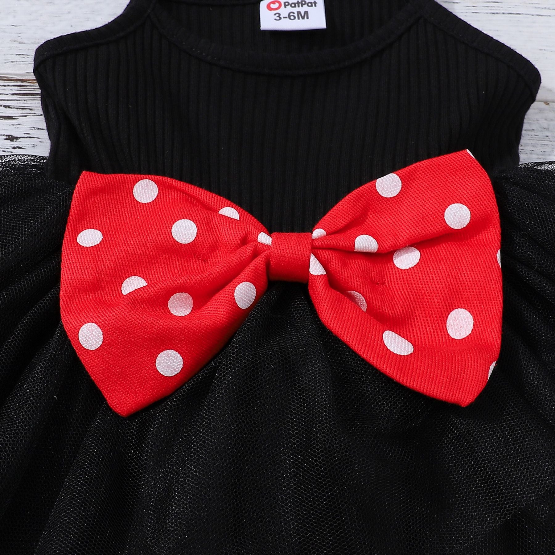 girls skirt suit baby and toddler sling mesh bow dress + polka dot lapel Tops