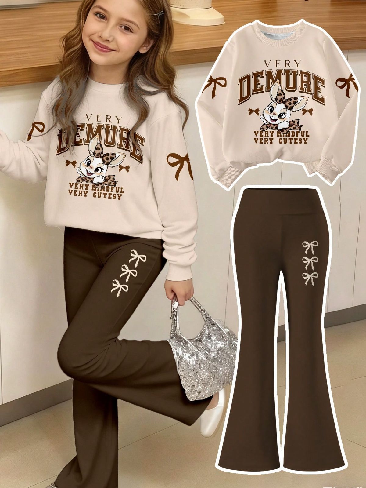 2026 New Children's Clothing Set That Can Also Be Worn by Adults, Youthful Trendy Fashion Long-Sleeve and Long-Pants Set
