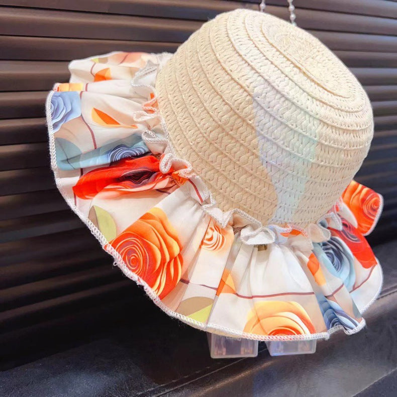 Girls Rose Flower Bowknot Dress 2025 Baby Sweet Princess Dress Sleeveless Vest Dress with Hat