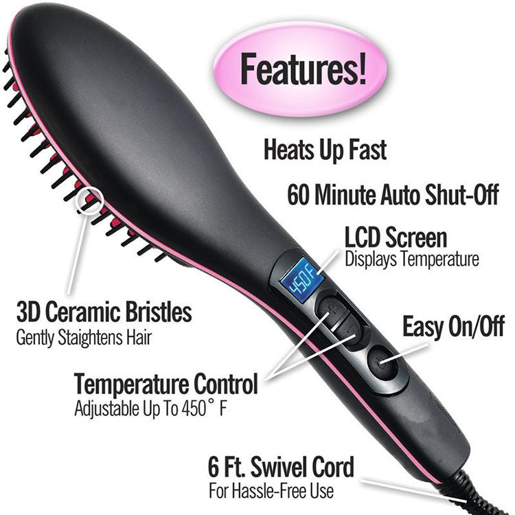 LED display hair comb wet and dry dual-use straight hair comb electric magic comb hair straightener straight artifct