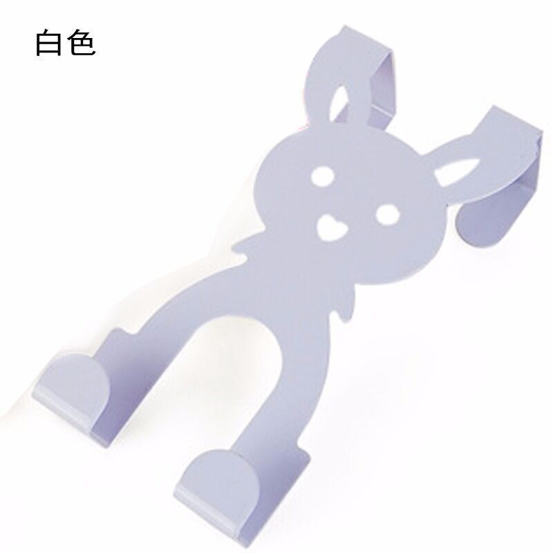 Traceless Cartoon Rabbit Hooks Bedroom Kitchen Door Hooks Clothes Bag Coat Dual Hanger Organizer Hanging Sundries Pothookesline