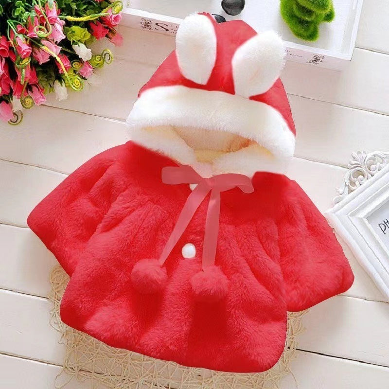 Winter new classic little rabbit shawl sweater jacket for girls (Available)