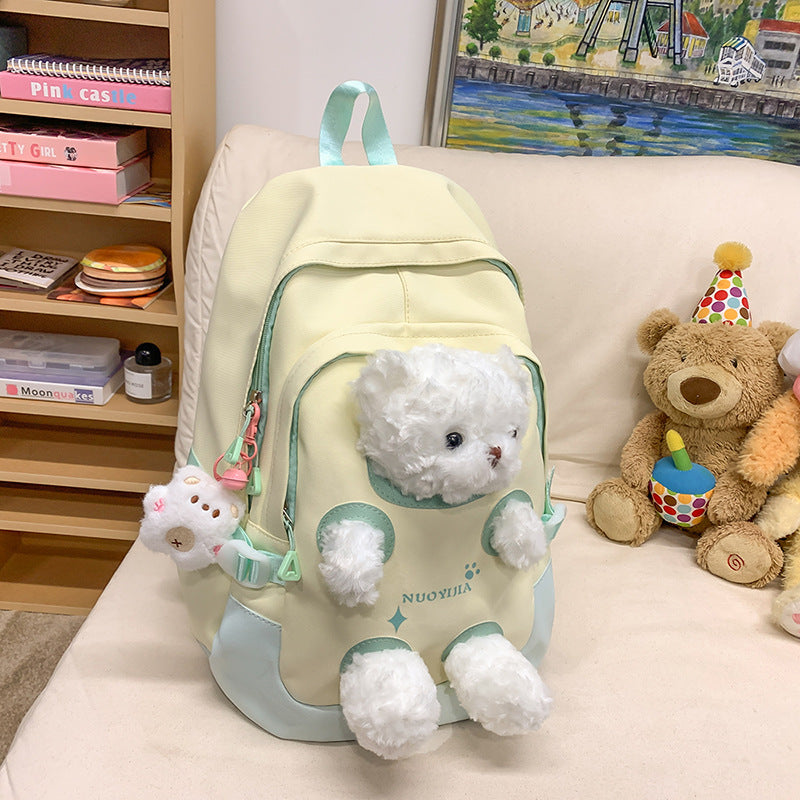Cute Bear Schoolbag Junior High School College Backpack