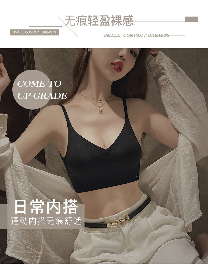 U-shaped beautiful back underwear for women with small chest gathered