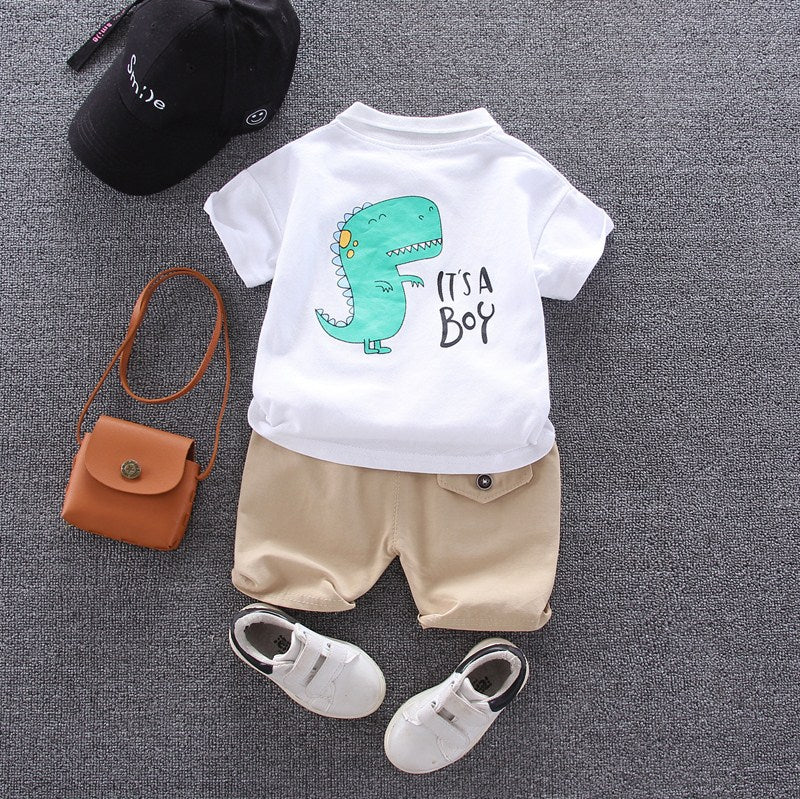 Summer Fashion Baby Boy Clothes Sets T-shirt  Toddler Casual Clothing Suits Children Kids Boys Outfits Suit