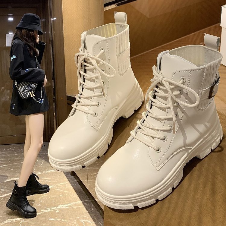 Korean Style Student Fashion New Platform Inner Height Increase High-top Shoes[available]