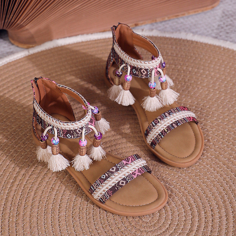 Bohemian flat sandals for women