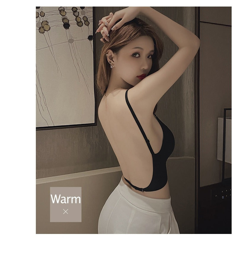 U-shaped beautiful back underwear for women with small chest gathered