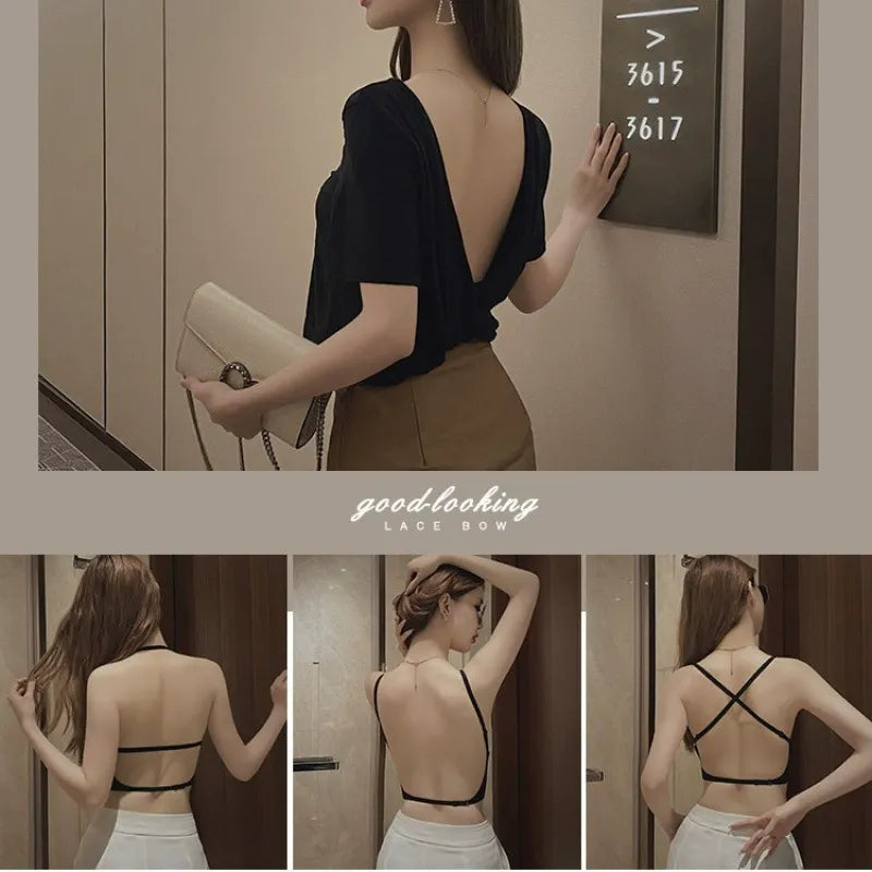 U-shaped beautiful back underwear for women with small chest gathered